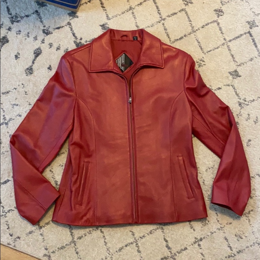 Red Tiboa Leathers jacket